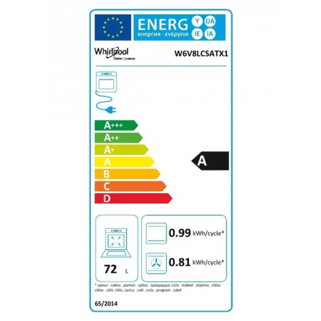 WHIRLPOOL W6V8LCSATX1 Ελεύθερη Κουζίνα 72lt με Κεραμικές Εστίες 60cm WHIRLPOOL W6V8LCSATX1 Ελεύθερη Κουζίνα 72lt με Κεραμικές Εστίες 60cm